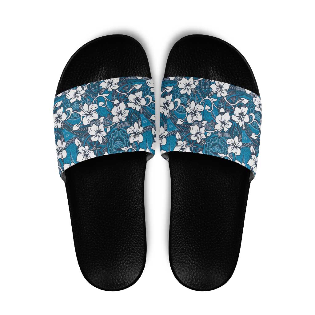 Karakarawa Bula Fiji Slide Sandals Fijian Tapa Seamless Hibiscus - Polynesian Pride