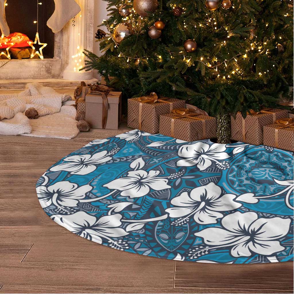 Karakarawa Bula Fiji Tree Skirt Fijian Tapa Seamless Hibiscus - Polynesian Pride