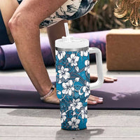 Karakarawa Bula Fiji Tumbler With Handle Fijian Tapa Seamless Hibiscus - Polynesian Pride