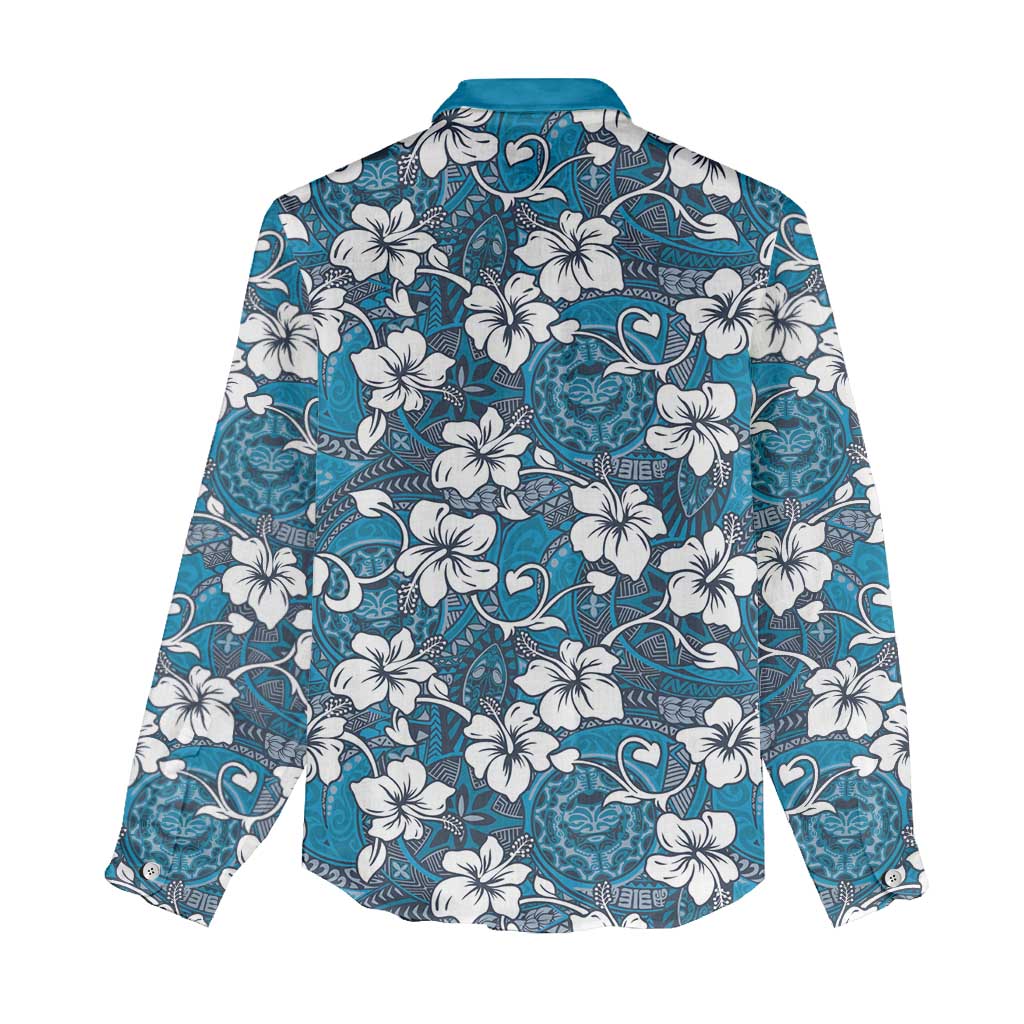 Karakarawa Bula Fiji Women Casual Shirt Fijian Tapa Seamless Hibiscus - Polynesian Pride