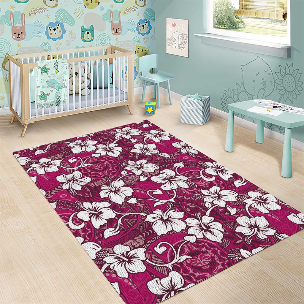 Piqi Bula Fiji Area Rug Fijian Tapa Seamless Hibiscus - Polynesian Pride