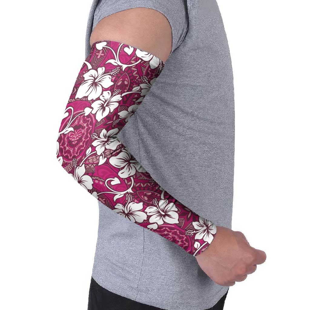 Piqi Bula Fiji Arm Sleeves Fijian Tapa Seamless Hibiscus - Polynesian Pride