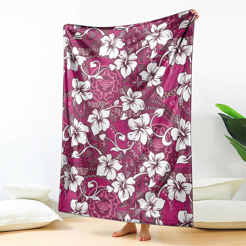 Piqi Bula Fiji Blanket Fijian Tapa Seamless Hibiscus - Polynesian Pride
