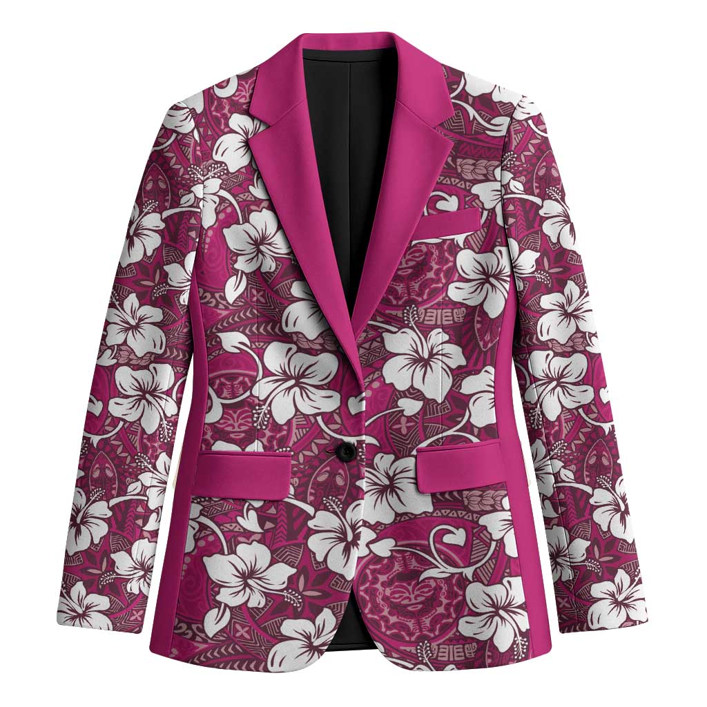 Piqi Bula Fiji Blazer Fijian Tapa Seamless Hibiscus - Polynesian Pride