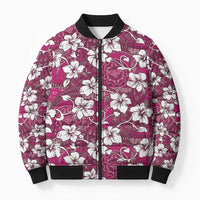 Piqi Bula Fiji Bomber Puffer Jacket Fijian Tapa Seamless Hibiscus - Polynesian Pride