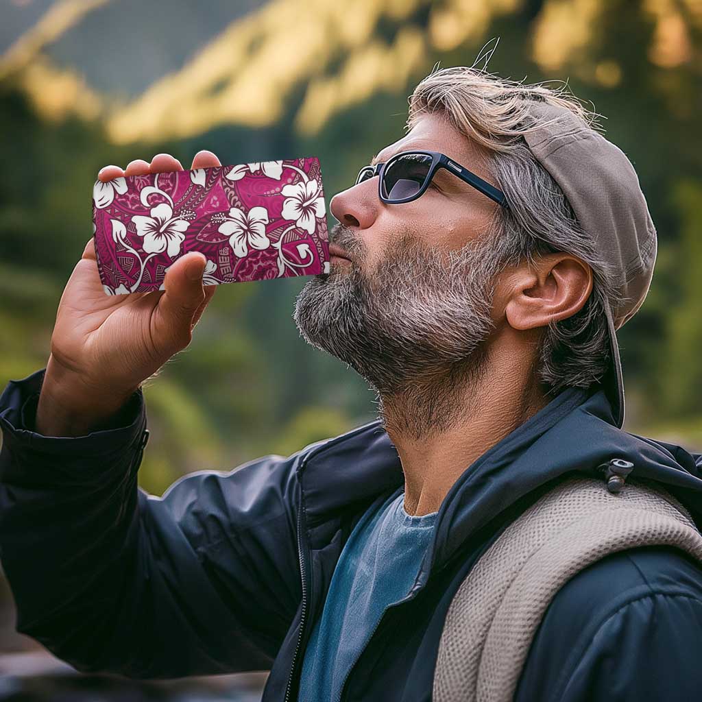 Piqi Bula Fiji 4 in 1 Can Cooler Tumbler Fijian Tapa Seamless Hibiscus - Polynesian Pride