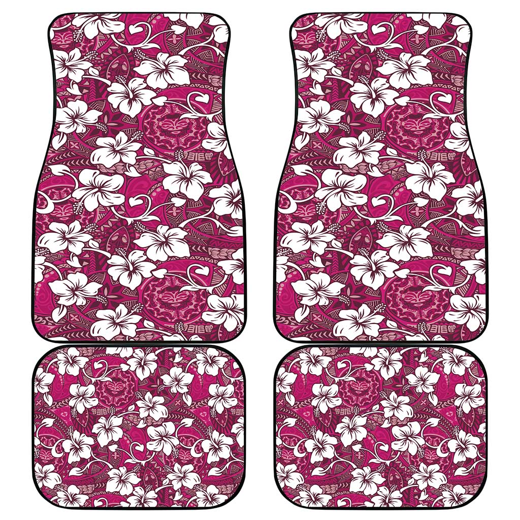 Piqi Bula Fiji Car Mats Fijian Tapa Seamless Hibiscus - Polynesian Pride