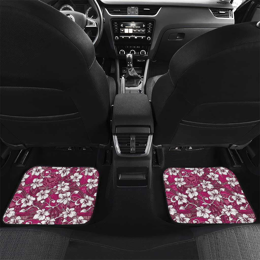 Piqi Bula Fiji Car Mats Fijian Tapa Seamless Hibiscus - Polynesian Pride
