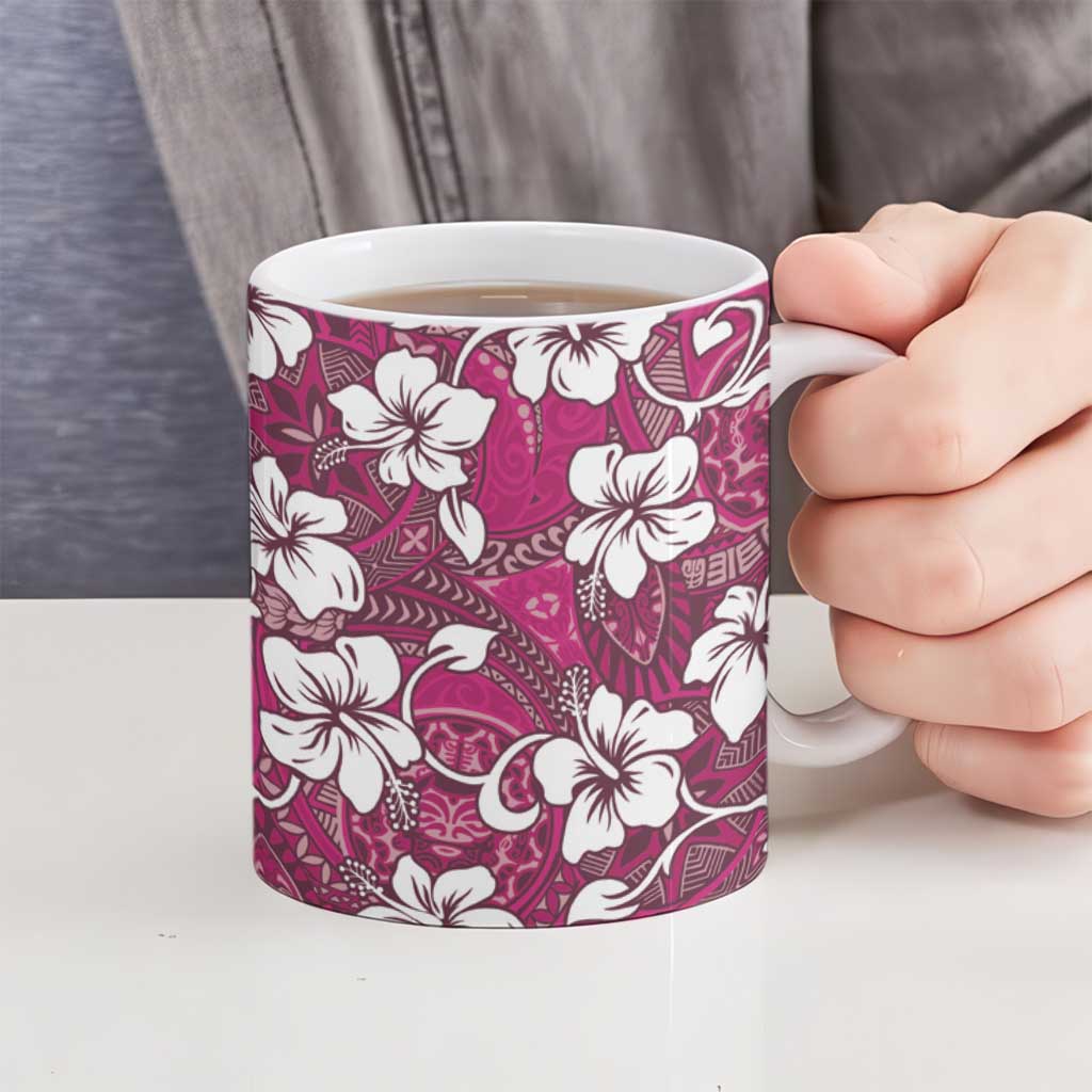 Piqi Bula Fiji Ceramic Mug Fijian Tapa Seamless Hibiscus - Polynesian Pride