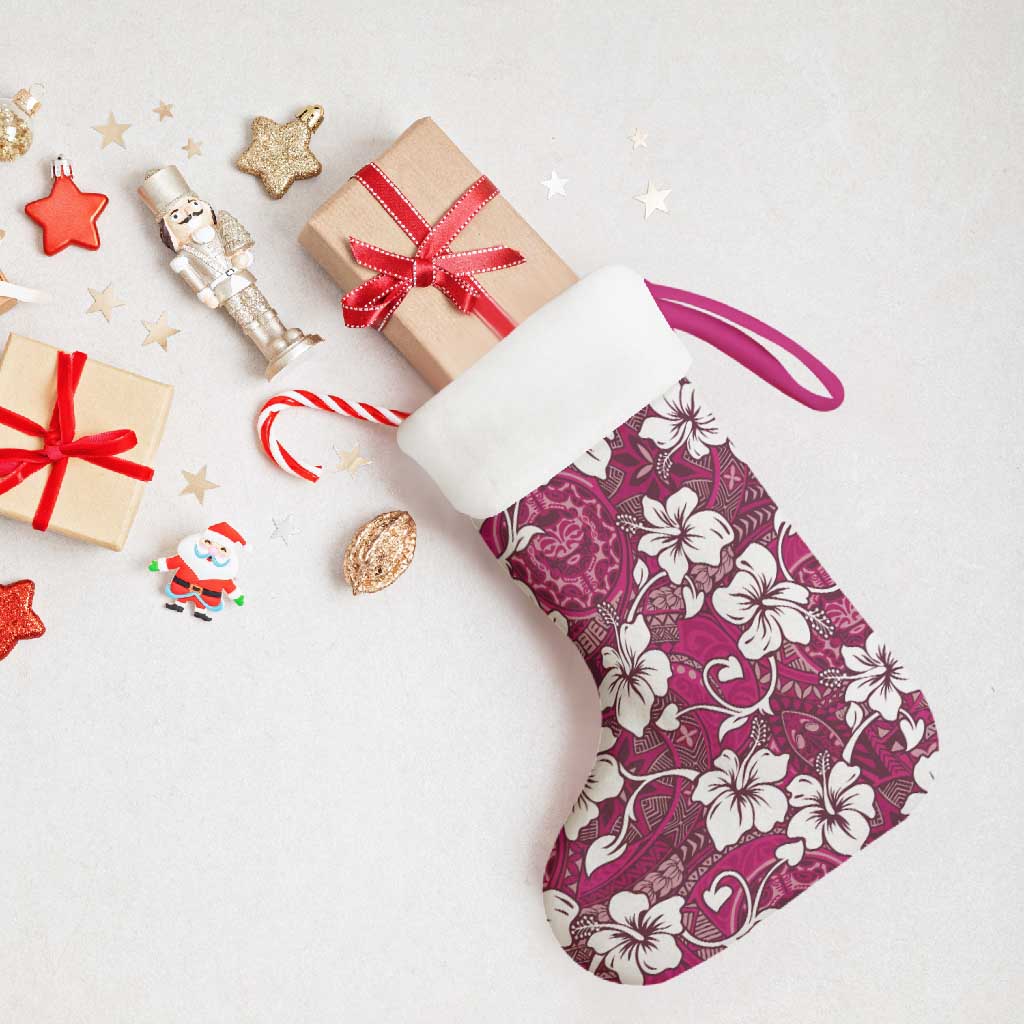 Piqi Bula Fiji Christmas Stocking Fijian Tapa Seamless Hibiscus - Polynesian Pride