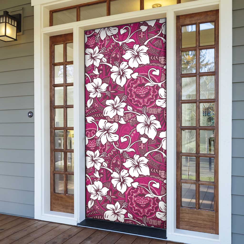 Piqi Bula Fiji Door Cover Fijian Tapa Seamless Hibiscus - Polynesian Pride