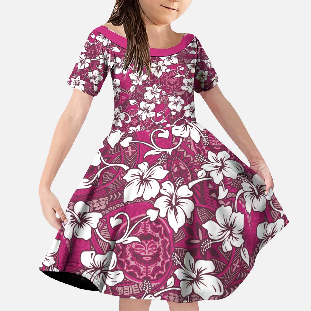 Piqi Bula Fiji Family Matching Mermaid Dress and Hawaiian Shirt Fijian Tapa Seamless Hibiscus - Polynesian Pride