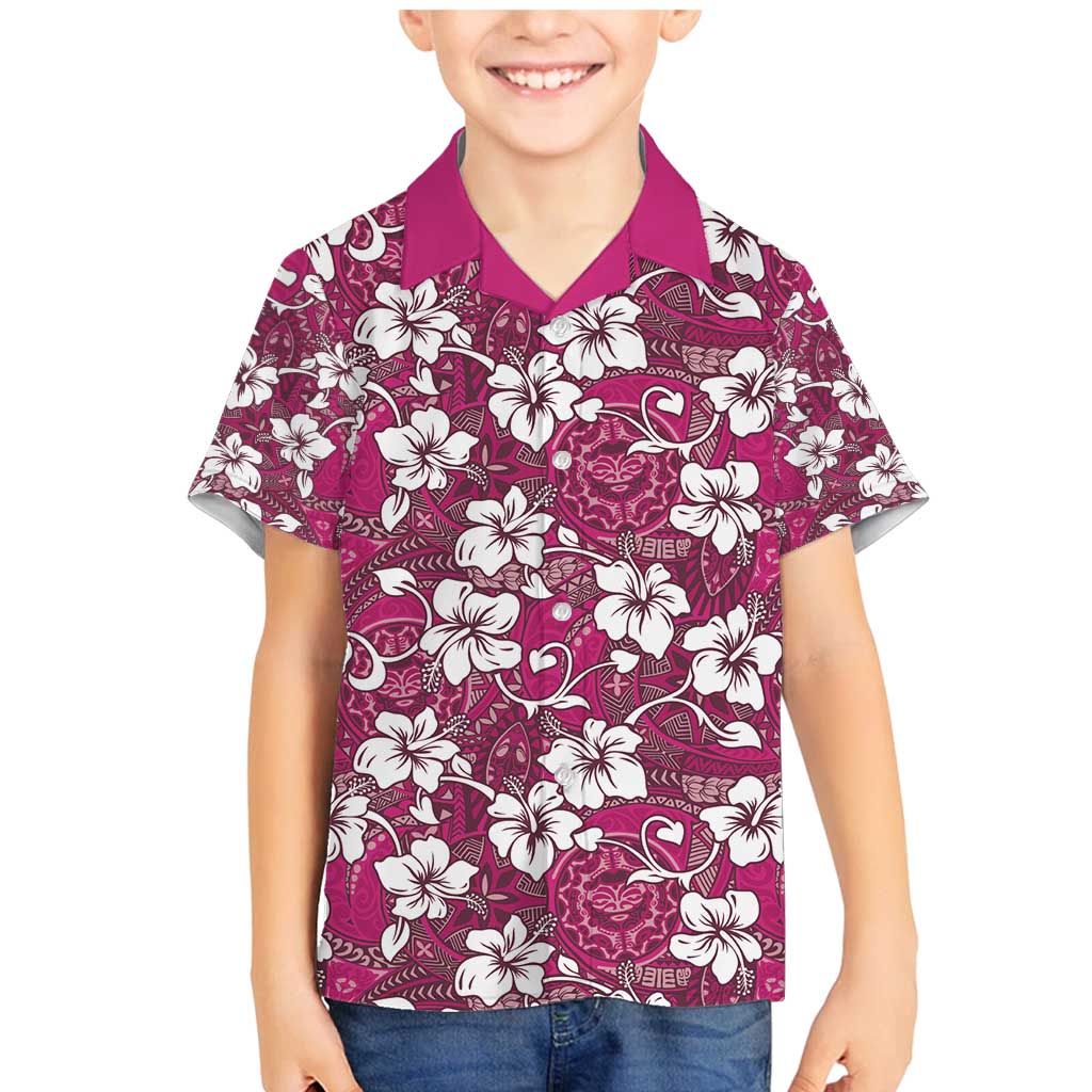 Piqi Bula Fiji Family Matching Mermaid Dress and Hawaiian Shirt Fijian Tapa Seamless Hibiscus - Polynesian Pride