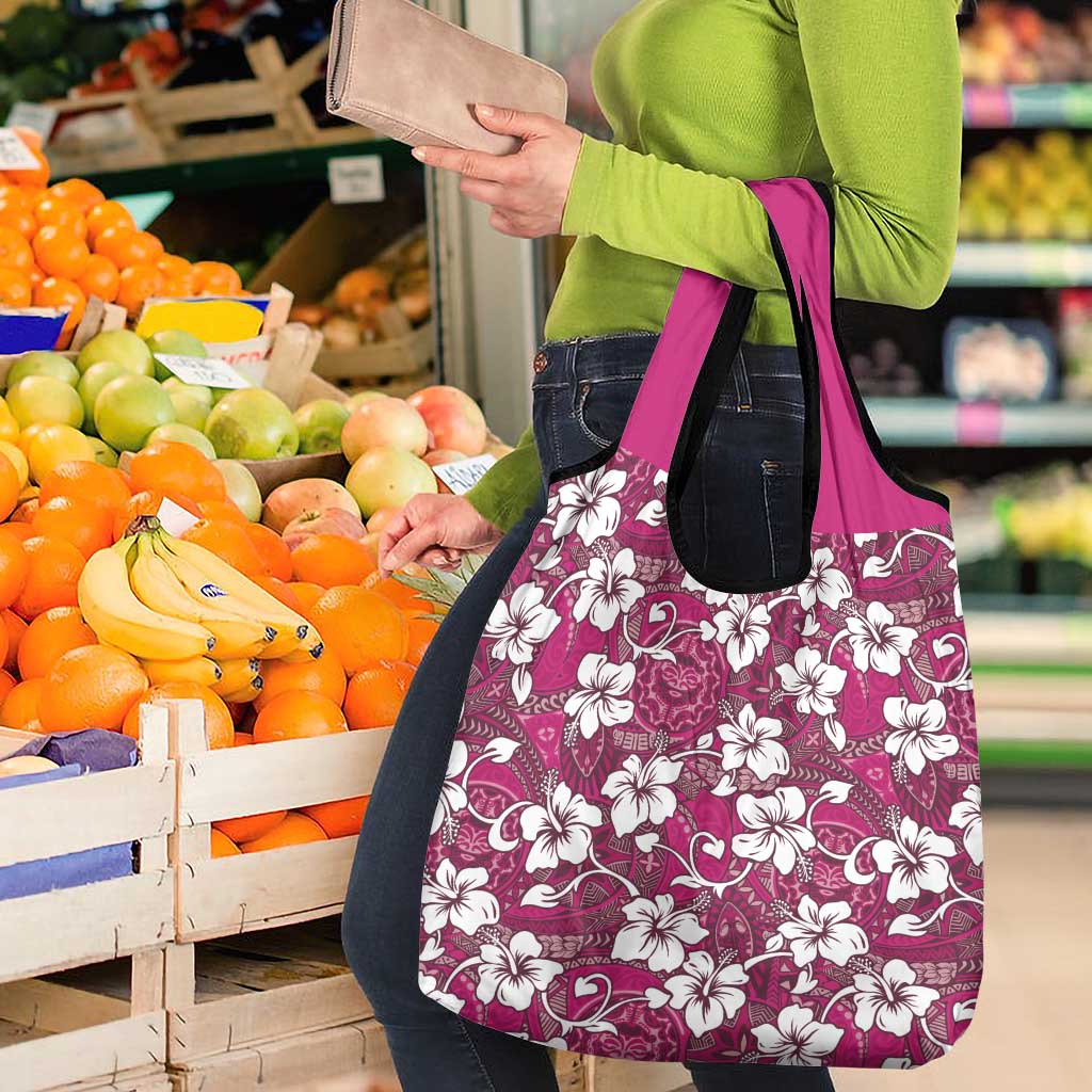 Piqi Bula Fiji Grocery Bag Fijian Tapa Seamless Hibiscus - Polynesian Pride