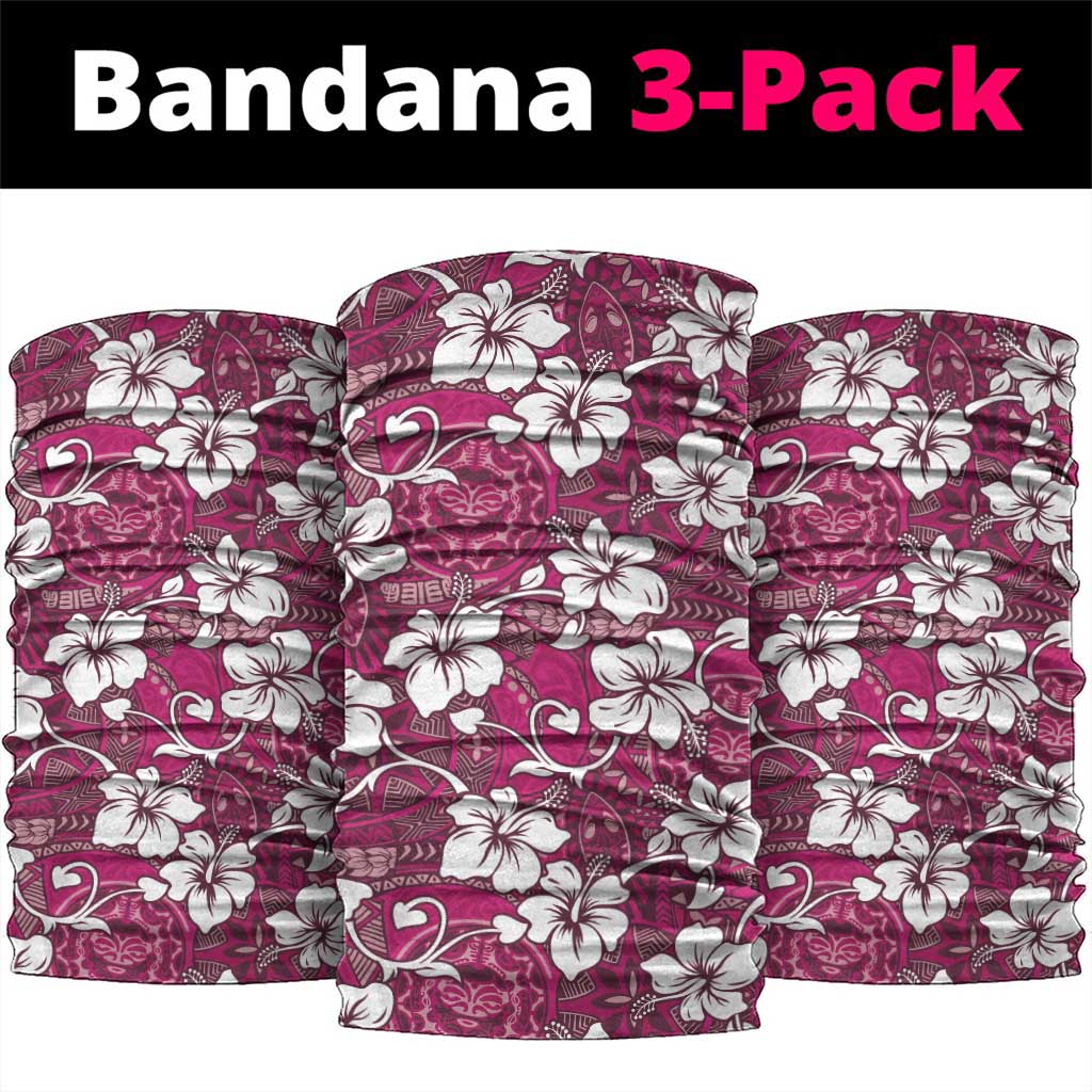 Piqi Bula Fiji Neck Gaiter Fijian Tapa Seamless Hibiscus - Polynesian Pride
