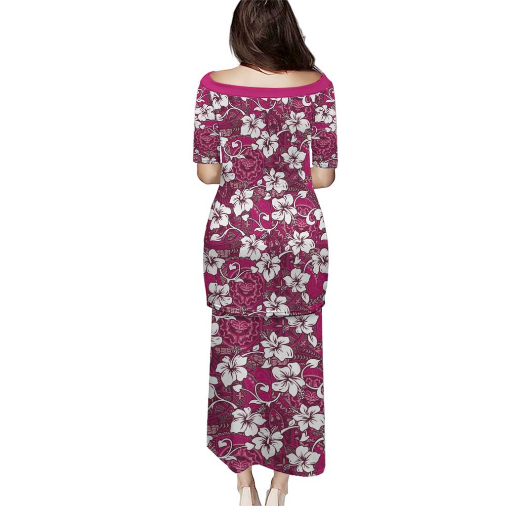 Piqi Bula Fiji Puletasi Fijian Tapa Seamless Hibiscus - Polynesian Pride