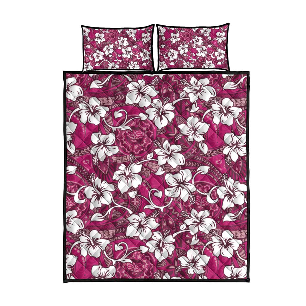 Piqi Bula Fiji Quilt Bed Set Fijian Tapa Seamless Hibiscus - Polynesian Pride