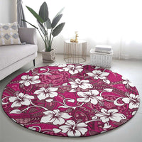 Piqi Bula Fiji Round Carpet Fijian Tapa Seamless Hibiscus - Polynesian Pride