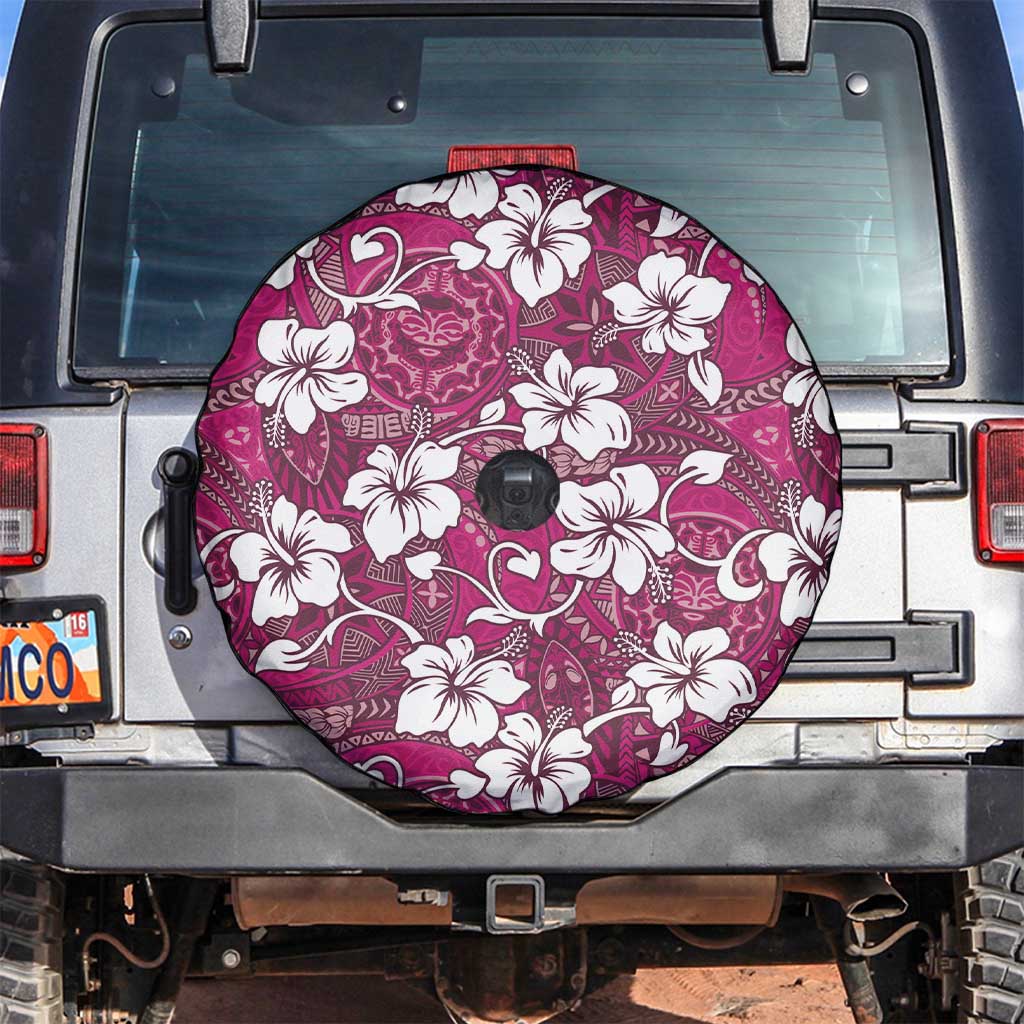 Piqi Bula Fiji Spare Tire Cover Fijian Tapa Seamless Hibiscus - Polynesian Pride