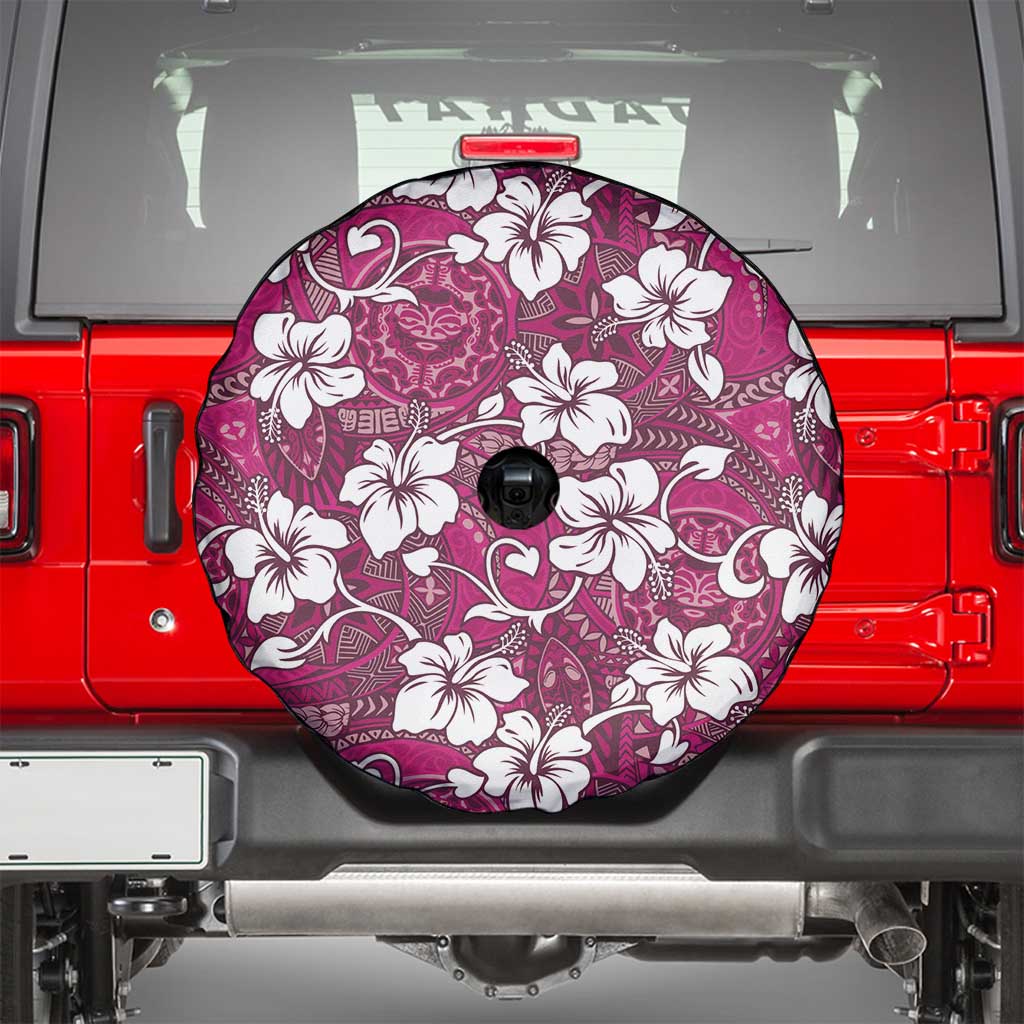 Piqi Bula Fiji Spare Tire Cover Fijian Tapa Seamless Hibiscus - Polynesian Pride