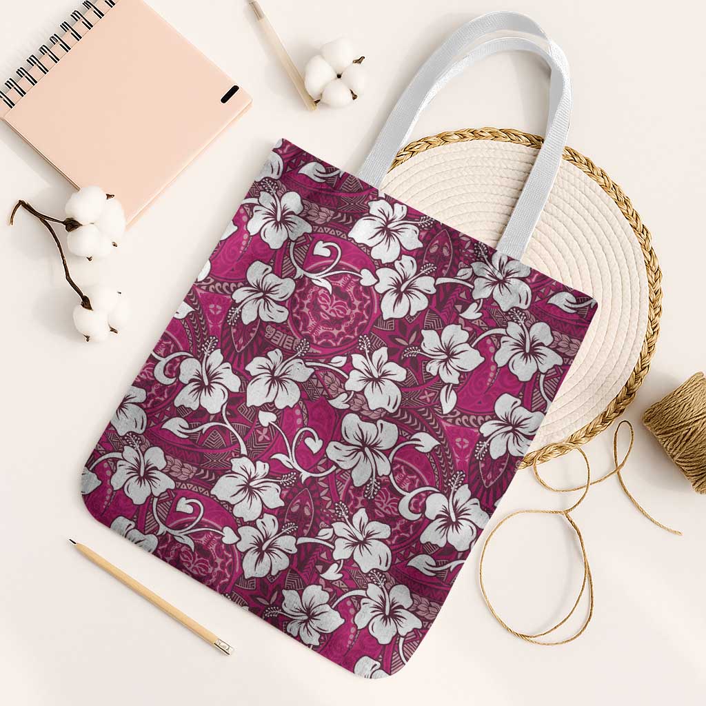 Piqi Bula Fiji Tote Bag Fijian Tapa Seamless Hibiscus - Polynesian Pride