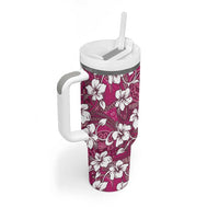 Piqi Bula Fiji Tumbler With Handle Fijian Tapa Seamless Hibiscus - Polynesian Pride