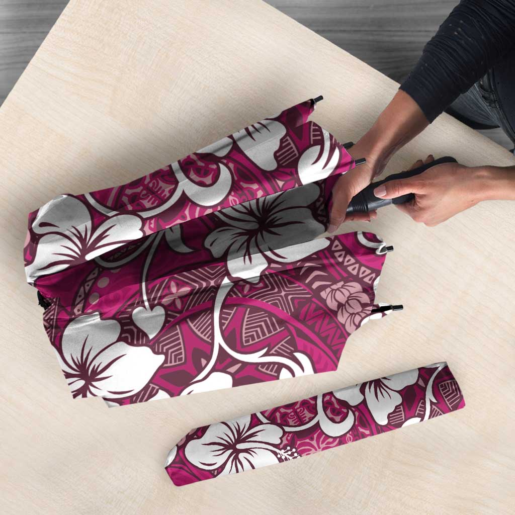 Piqi Bula Fiji Umbrella Fijian Tapa Seamless Hibiscus - Polynesian Pride