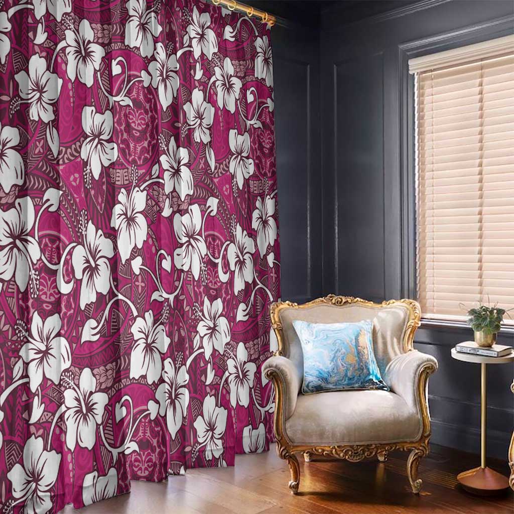 Piqi Bula Fiji Window Curtain Fijian Tapa Seamless Hibiscus - Polynesian Pride