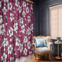 Piqi Bula Fiji Window Curtain Fijian Tapa Seamless Hibiscus - Polynesian Pride