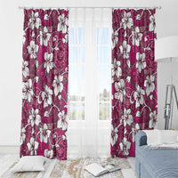 Piqi Bula Fiji Window Curtain Fijian Tapa Seamless Hibiscus - Polynesian Pride