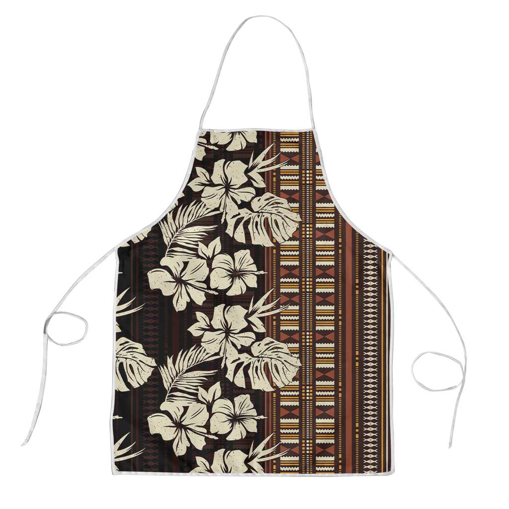 Bula Fiji Masi Apron Tapa Tropical Hibiscus Half Stylized - Polynesian Pride