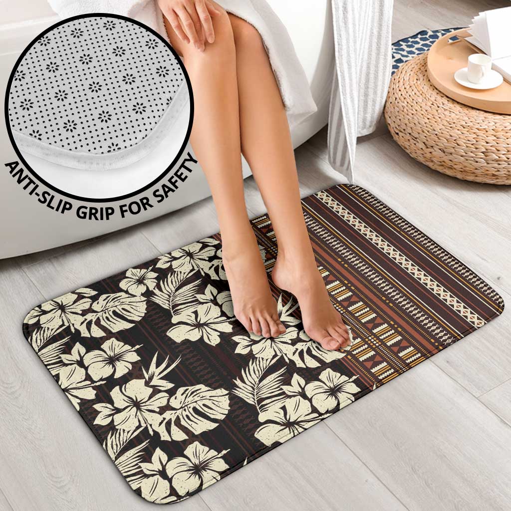 Bula Fiji Masi Bathroom Set Tapa Tropical Hibiscus Half Stylized - Polynesian Pride