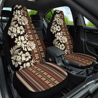 Bula Fiji Masi Car Seat Cover Tapa Tropical Hibiscus Half Stylized - Polynesian Pride