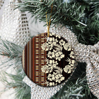 Bula Fiji Masi Ceramic Ornament Tapa Tropical Hibiscus Half Stylized - Polynesian Pride