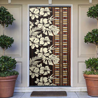 Bula Fiji Masi Door Cover Tapa Tropical Hibiscus Half Stylized - Polynesian Pride