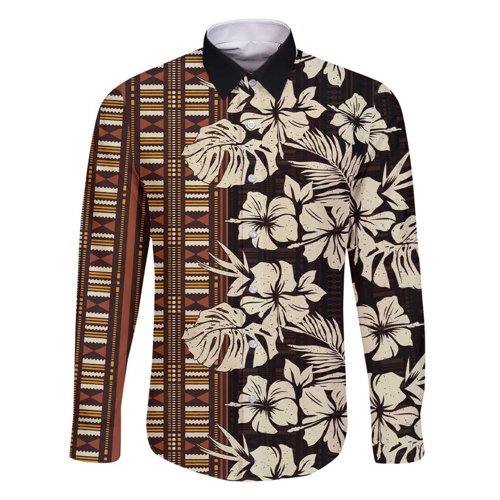 Bula Fiji Masi Family Matching Short Sleeve Bodycon Dress and Hawaiian Shirt Tapa Tropical Hibiscus Half Stylized - Polynesian Pride