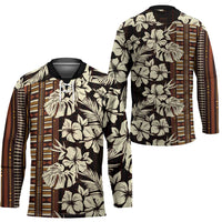 Bula Fiji Masi Hockey Jersey Tapa Tropical Hibiscus Half Stylized - Polynesian Pride