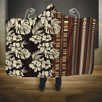 Bula Fiji Masi Hooded Blanket Tapa Tropical Hibiscus Half Stylized - Polynesian Pride