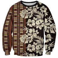 Bula Fiji Masi Sweatshirt Tapa Tropical Hibiscus Half Stylized - Polynesian Pride