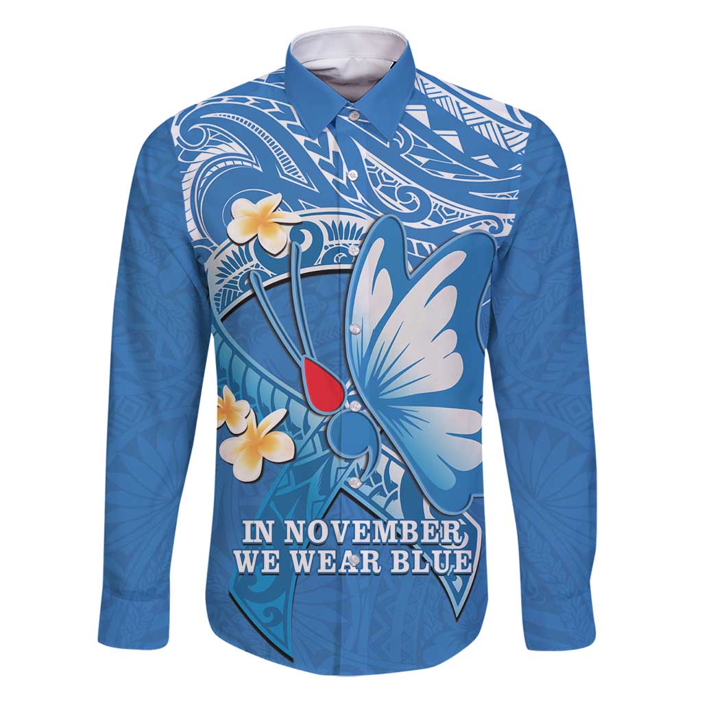 Polynesia Diabetes Awareness Month Family Matching Mermaid Dress and Hawaiian Shirt In November We Wear Blue