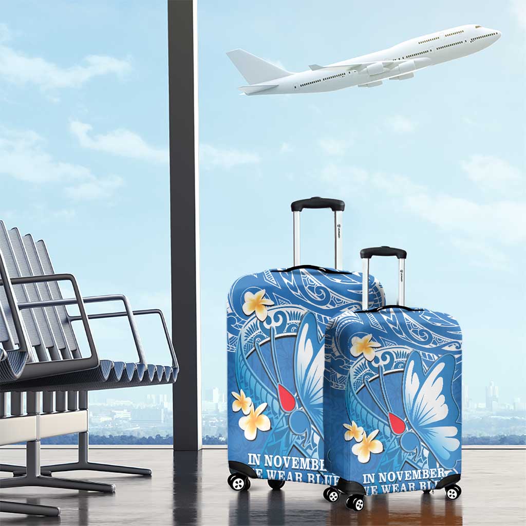 Polynesia Diabetes Awareness Month Luggage Cover In November We Wear Blue