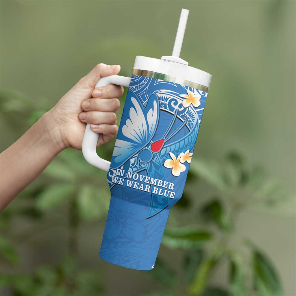 Polynesia Diabetes Awareness Month Tumbler With Handle In November We Wear Blue