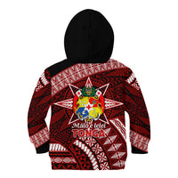 Malo e lelei Tonga Kid Hoodie Tongan Ngatu Pattern Red Version LT14 - Polynesian Pride