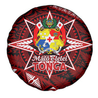 Malo e lelei Tonga Spare Tire Cover Tongan Ngatu Pattern Red Version LT14 - Polynesian Pride