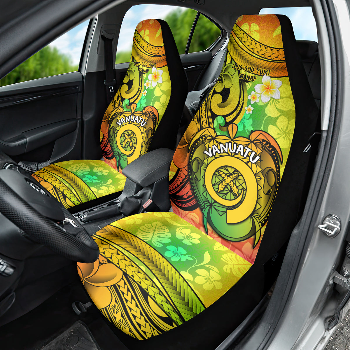 Halo Vanuatu Car Seat Cover Sand Drawing Turtle Polynesian Tropical Flowers LT14 - Polynesian Pride