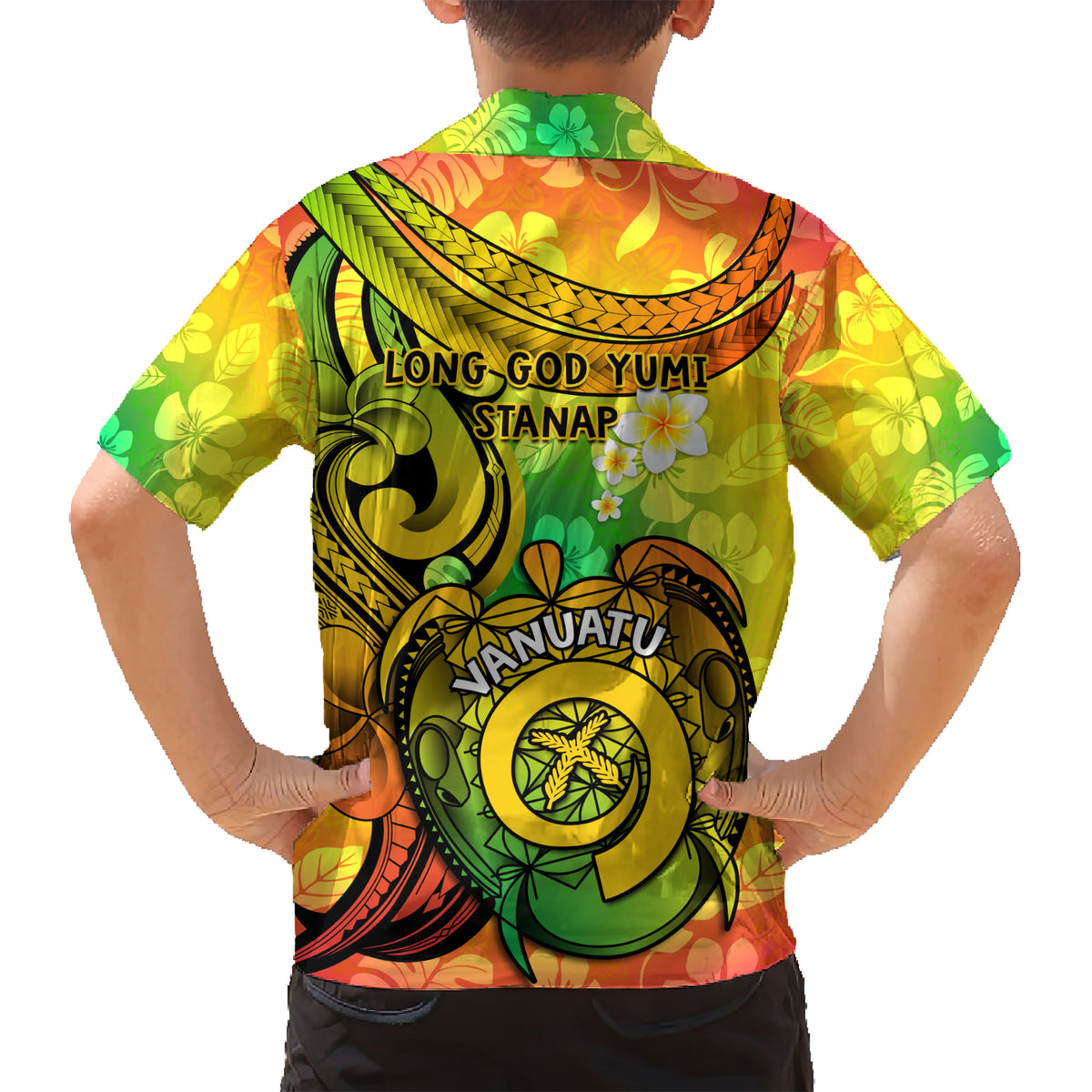 Halo Vanuatu Family Matching Short Sleeve Bodycon Dress and Hawaiian Shirt Sand Drawing Turtle Polynesian Tropical Flowers LT14 - Polynesian Pride