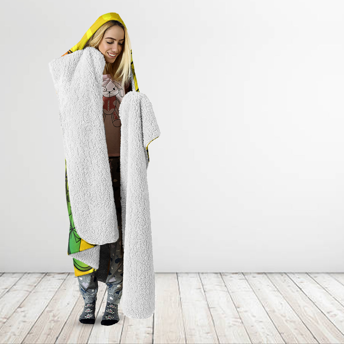 Halo Vanuatu Hooded Blanket Sand Drawing Turtle Polynesian Tropical Flowers LT14 - Polynesian Pride