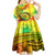 Halo Vanuatu Kid Short Sleeve Dress Sand Drawing Turtle Polynesian Tropical Flowers LT14 - Polynesian Pride