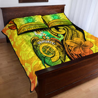Halo Vanuatu Quilt Bed Set Sand Drawing Turtle Polynesian Tropical Flowers LT14 - Polynesian Pride