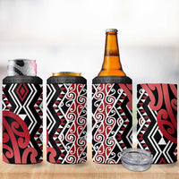 New Zealand 4 in 1 Can Cooler Tumbler Aotearoa Kowhaiwhai Mix Taniko Art - Red LT14